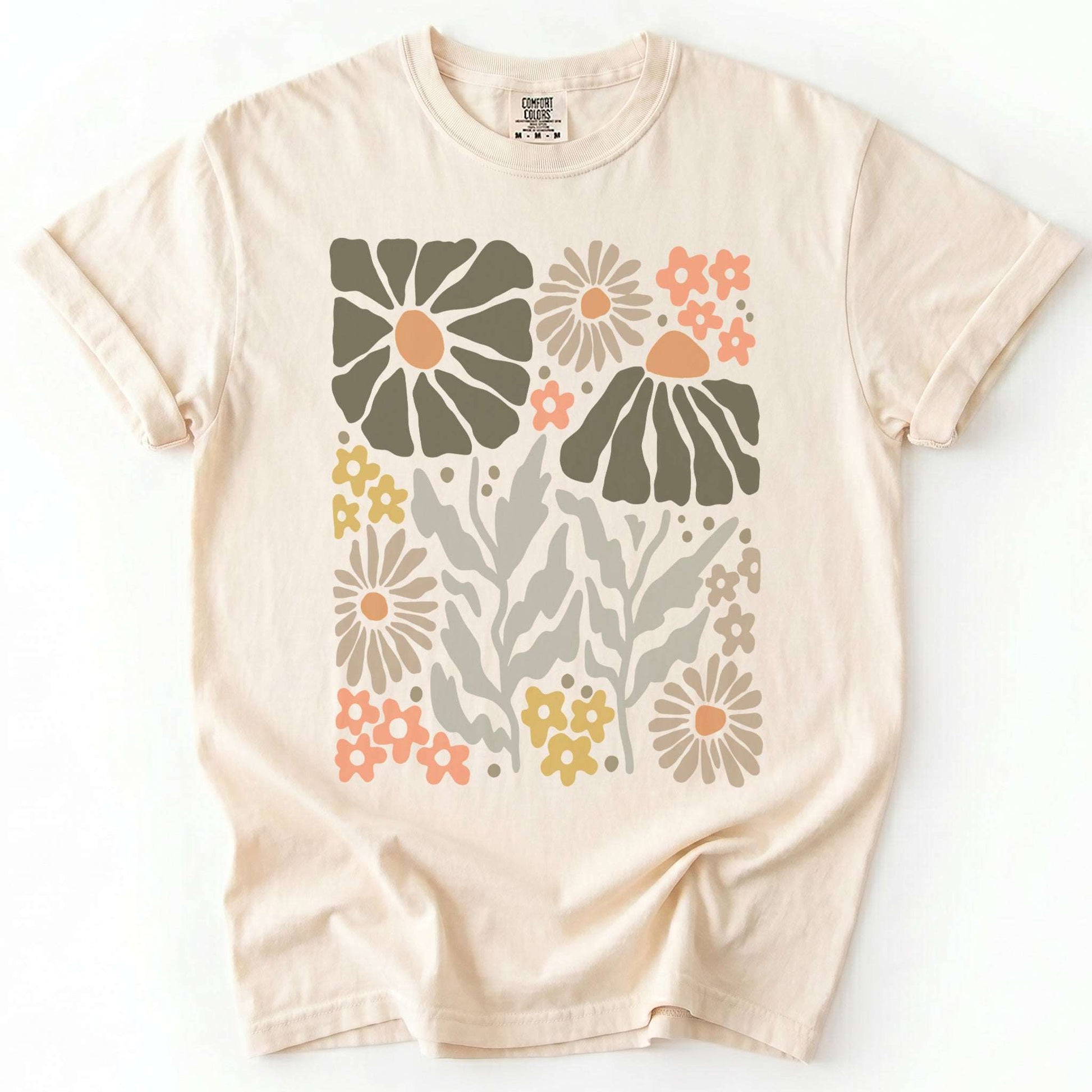 Abstract Boho Bloom Vintage Washed T-Shirt