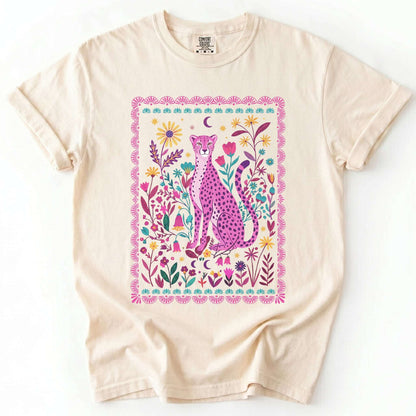 Floral Pink Leopard Vintage Washed T-Shirt