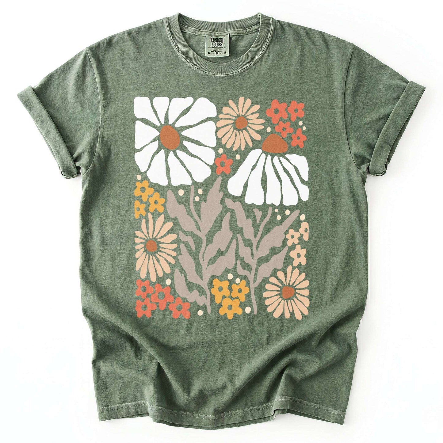 Abstract Boho Bloom Vintage Washed T-Shirt