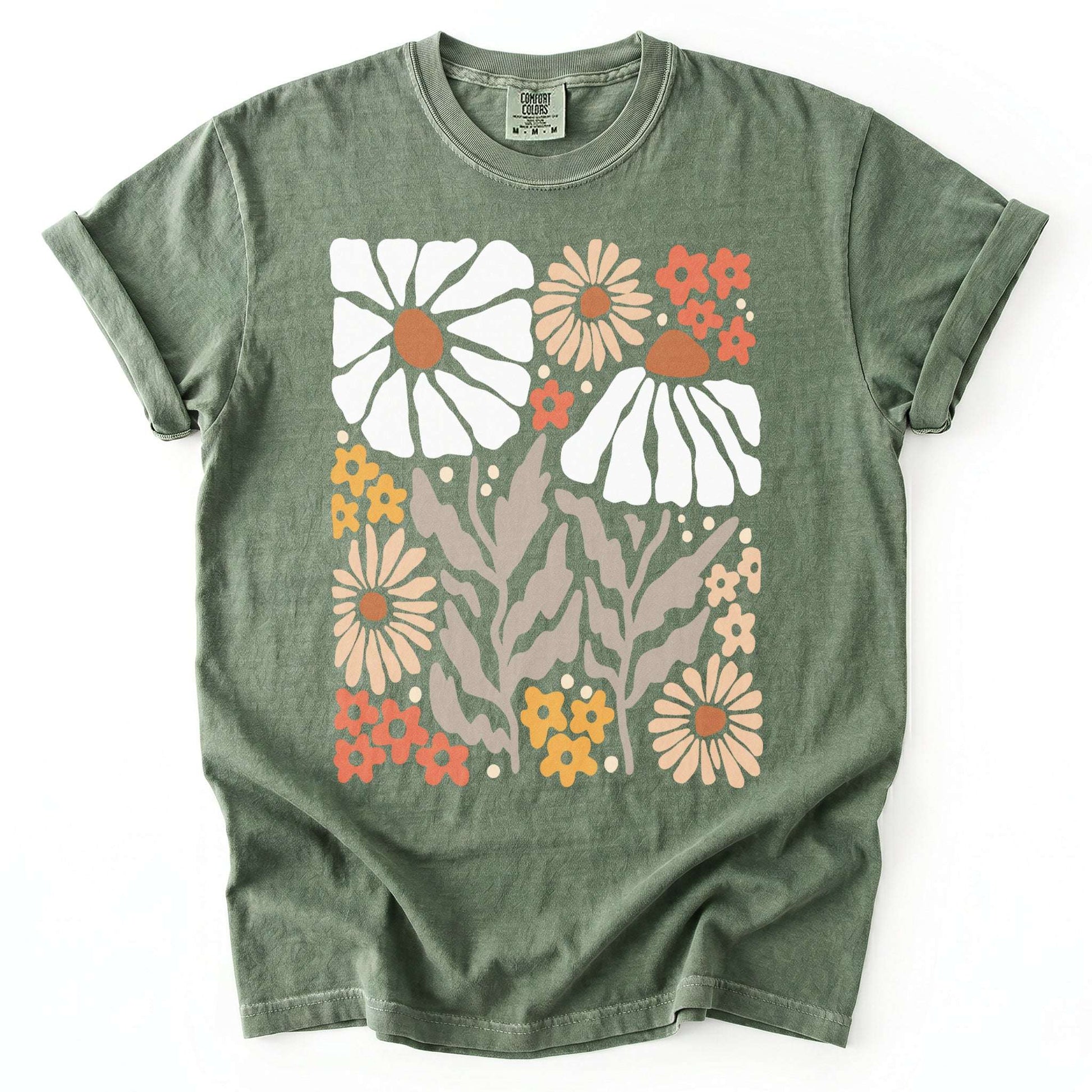 Abstract Boho Bloom Vintage Washed T-Shirt