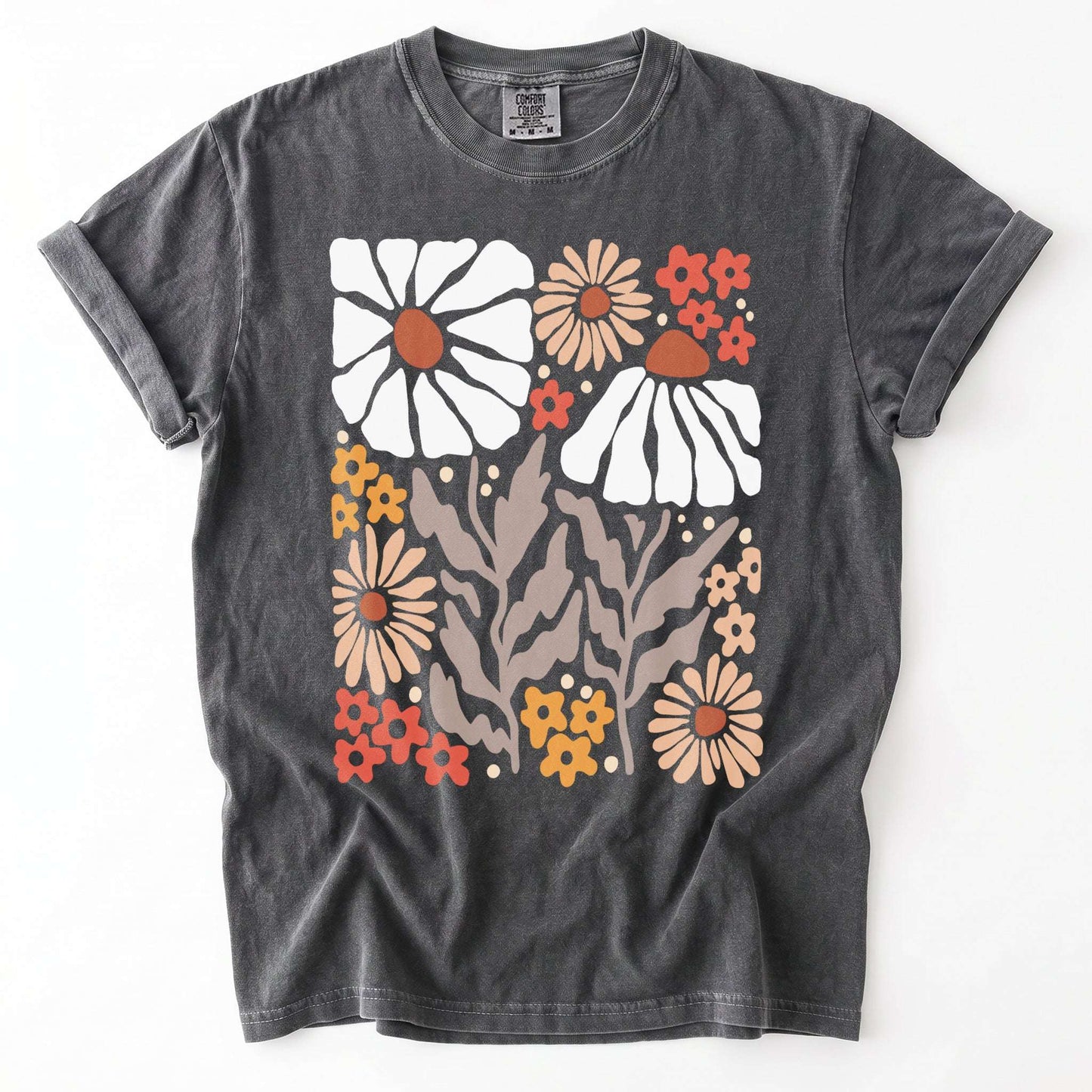 Abstract Boho Bloom Vintage Washed T-Shirt
