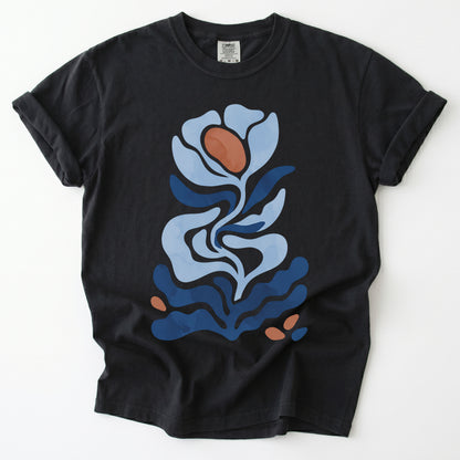 Abstract Organic Floral Vintage Washed T-Shirt