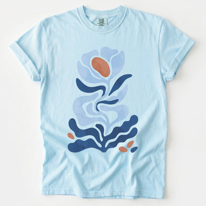 Abstract Organic Floral Vintage Washed T-Shirt