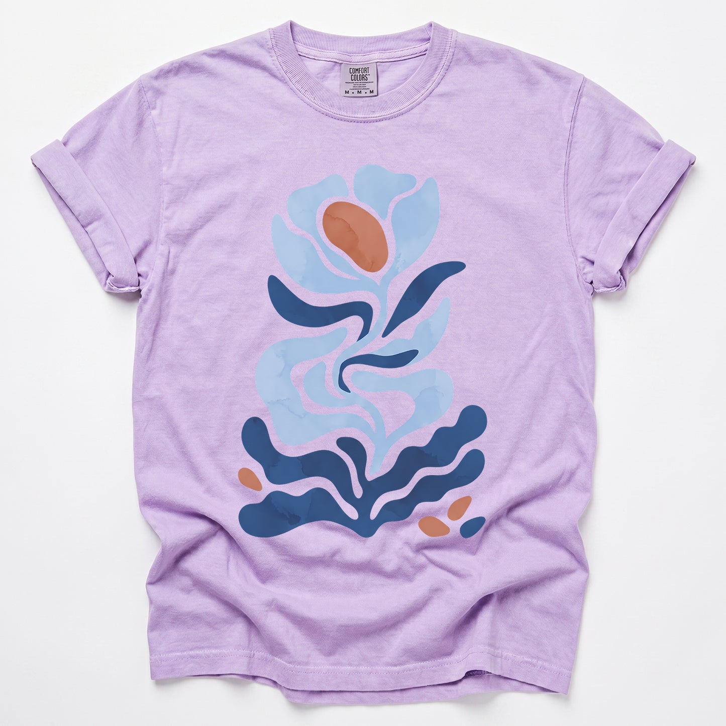 Abstract Organic Floral Vintage Washed T-Shirt