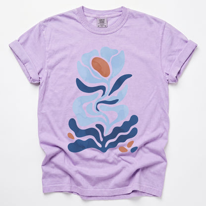 Abstract Organic Floral Vintage Washed T-Shirt