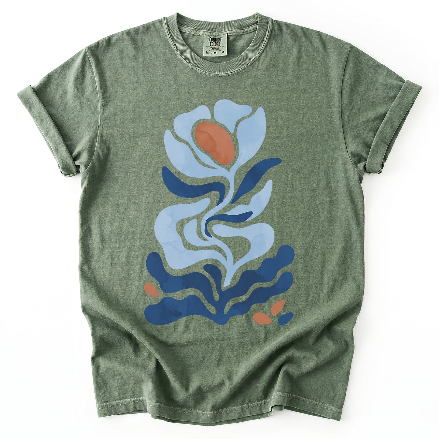 Abstract Organic Floral Vintage Washed T-Shirt