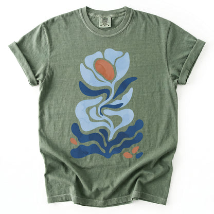Abstract Organic Floral Vintage Washed T-Shirt