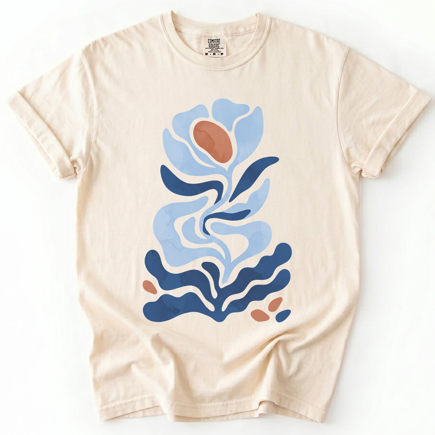 Abstract Organic Floral Vintage Washed T-Shirt