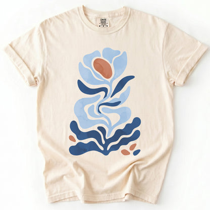 Abstract Organic Floral Vintage Washed T-Shirt