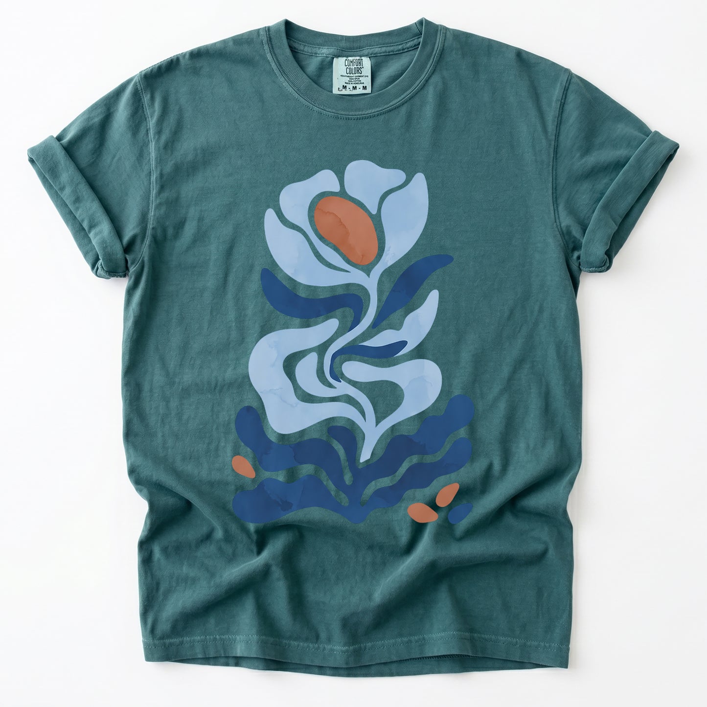 Abstract Organic Floral Vintage Washed T-Shirt