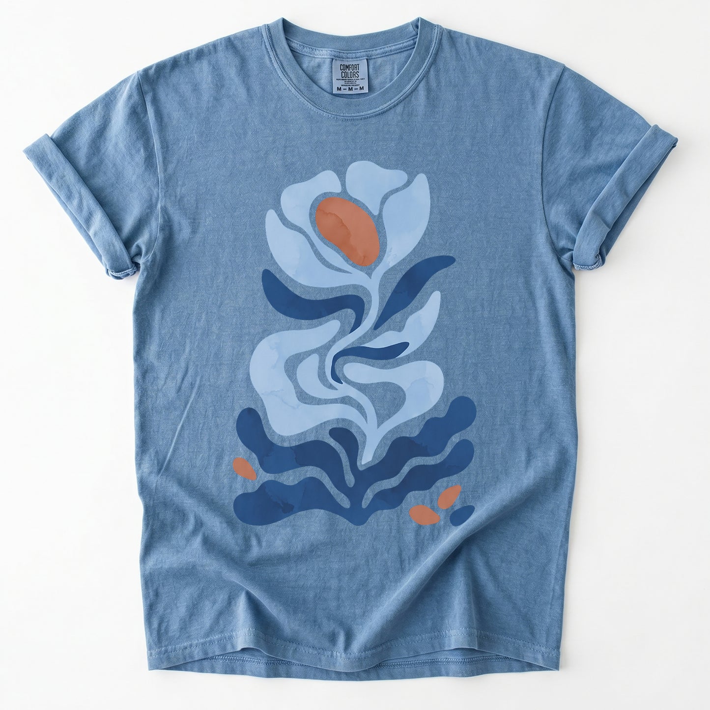 Abstract Organic Floral Vintage Washed T-Shirt
