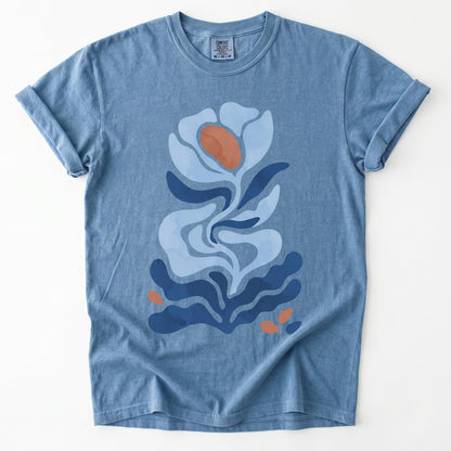 Abstract Organic Floral Vintage Washed T-Shirt