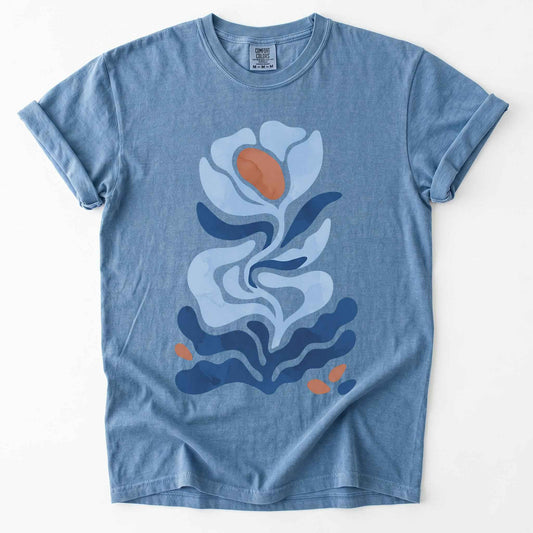 Abstract Organic Floral Vintage Washed T-Shirt