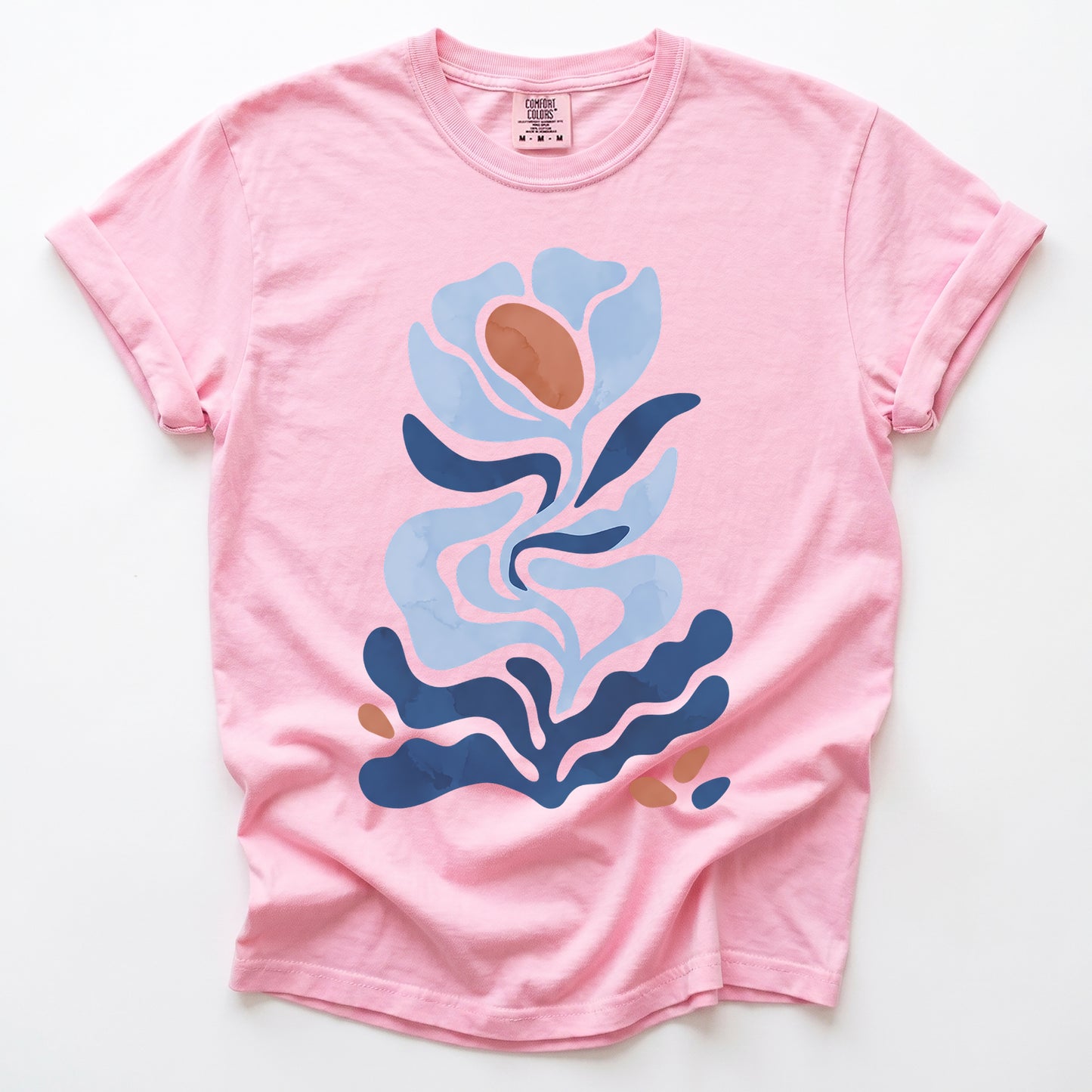 Abstract Organic Floral Vintage Washed T-Shirt