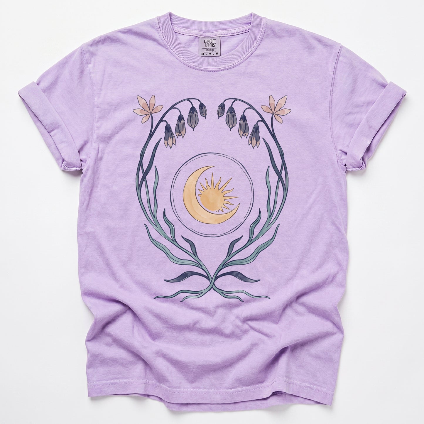 Art Nouveau Bellflower Vintage Washed T-Shirt