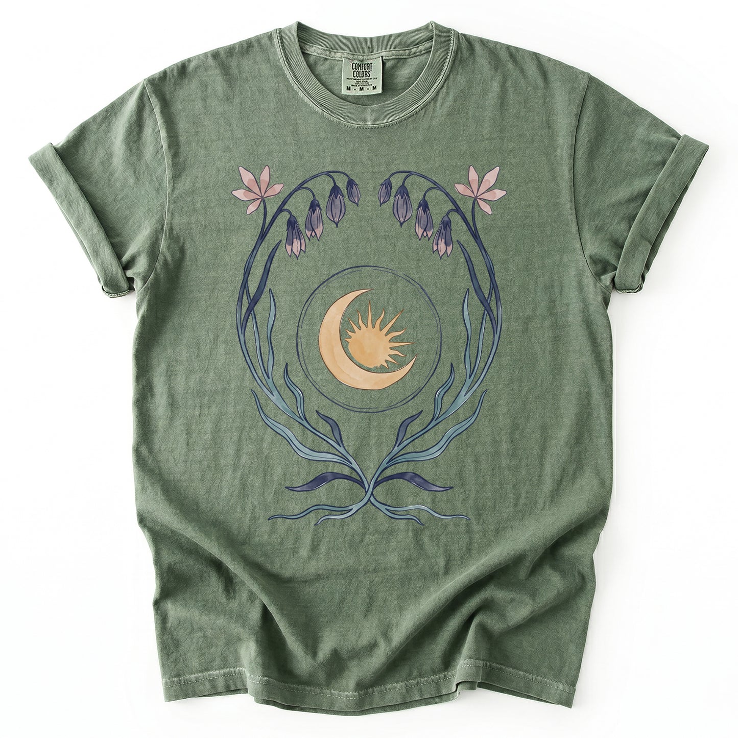 Art Nouveau Bellflower Vintage Washed T-Shirt