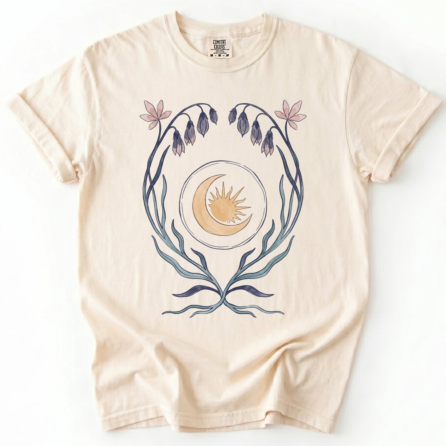 Art Nouveau Bellflower Vintage Washed T-Shirt