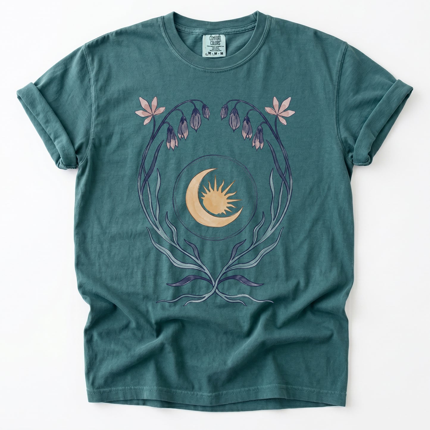 Art Nouveau Bellflower Vintage Washed T-Shirt
