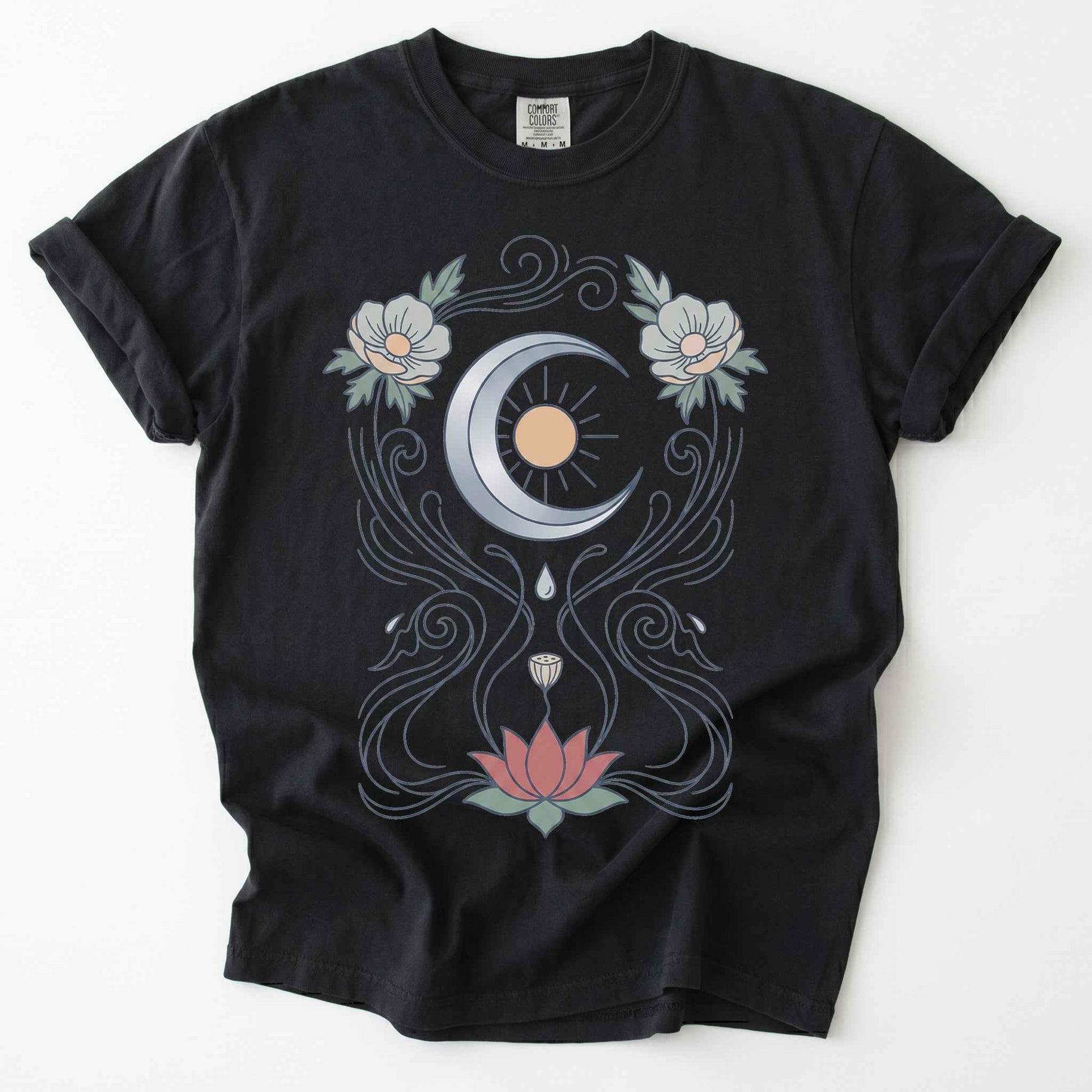 Art Nouveau Lotus Vintage Washed T-Shirt