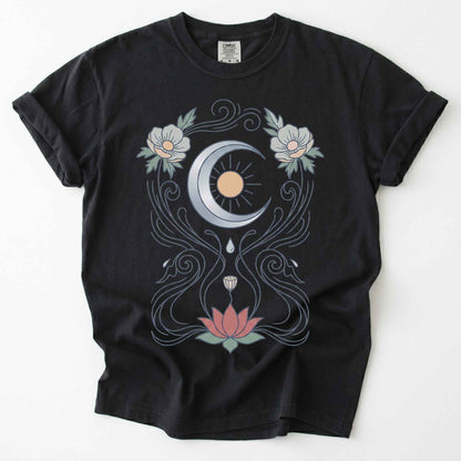 Art Nouveau Lotus Vintage Washed T-Shirt