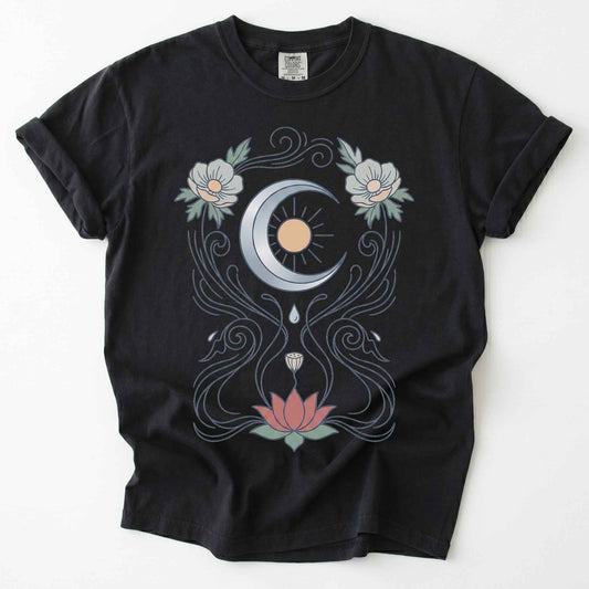 Art Nouveau Lotus Vintage Washed T-Shirt