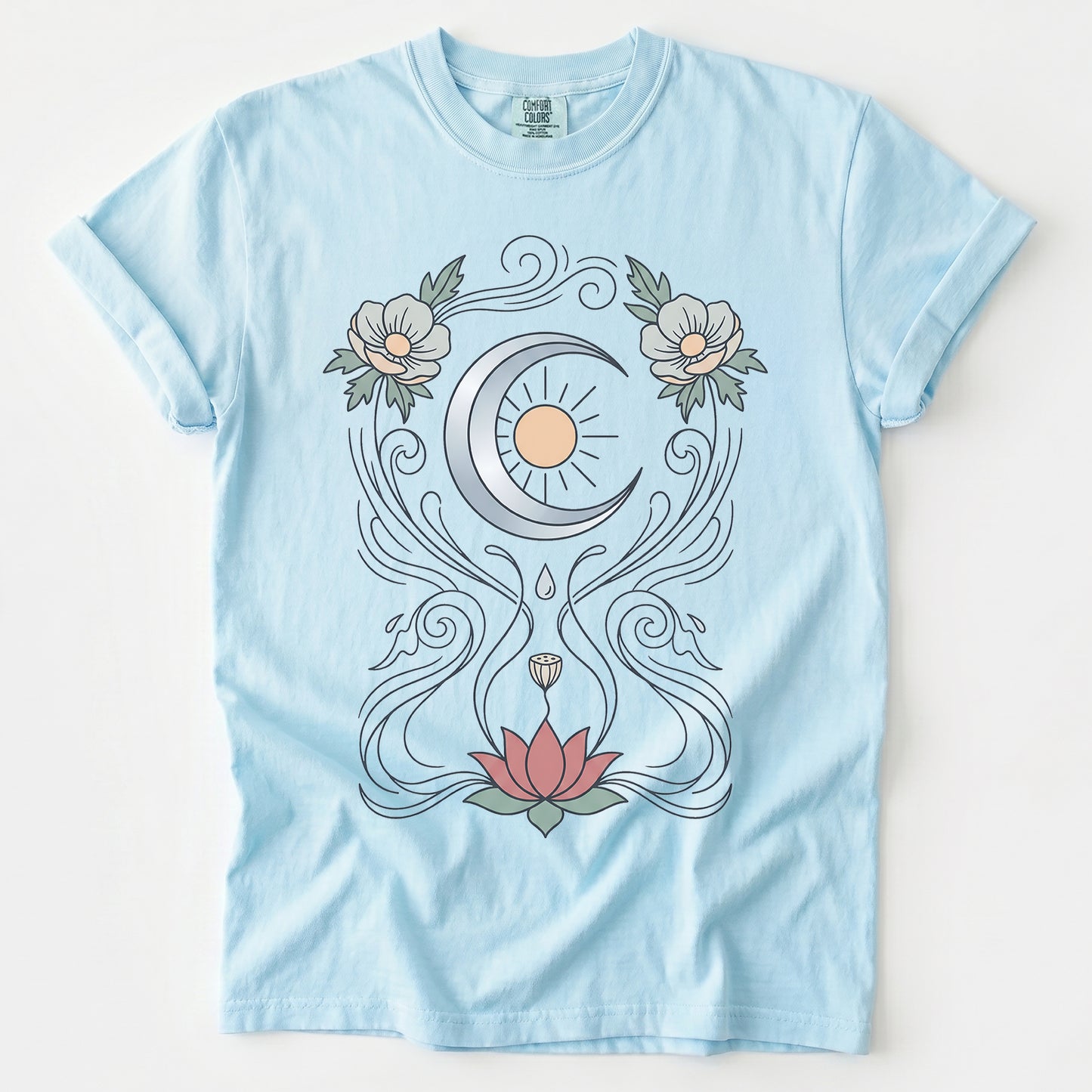 Art Nouveau Lotus Vintage Washed T-Shirt