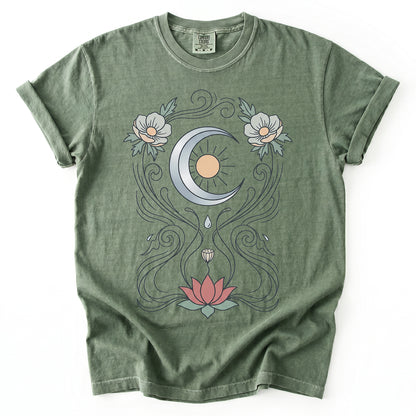 Art Nouveau Lotus Vintage Washed T-Shirt