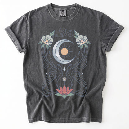 Art Nouveau Lotus Vintage Washed T-Shirt