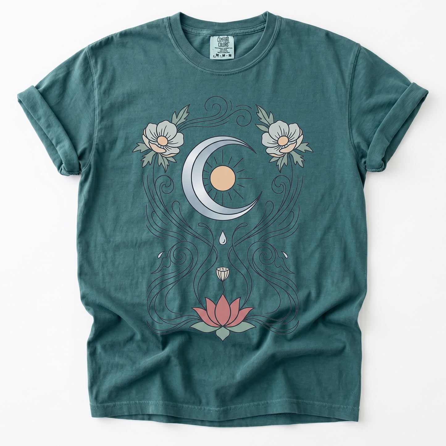 Art Nouveau Lotus Vintage Washed T-Shirt
