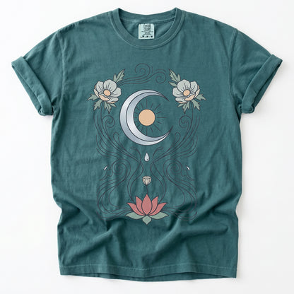 Art Nouveau Lotus Vintage Washed T-Shirt