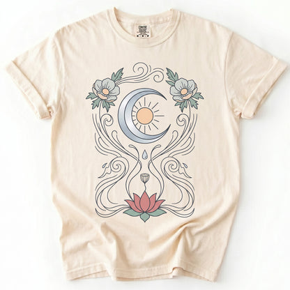 Art Nouveau Lotus Vintage Washed T-Shirt