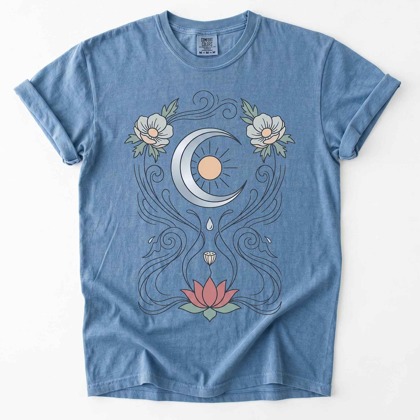 Art Nouveau Lotus Vintage Washed T-Shirt