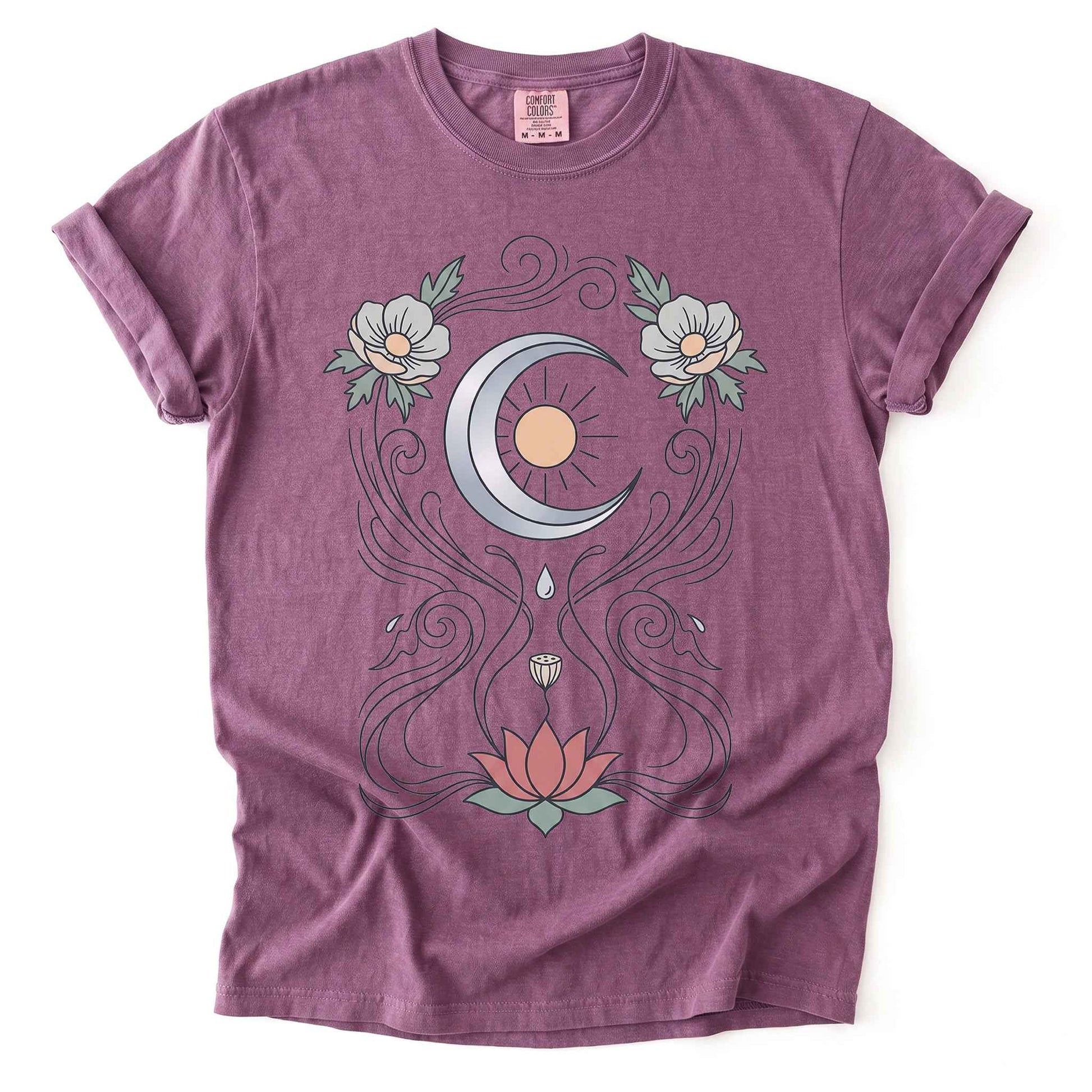 Art Nouveau Lotus Vintage Washed T-Shirt