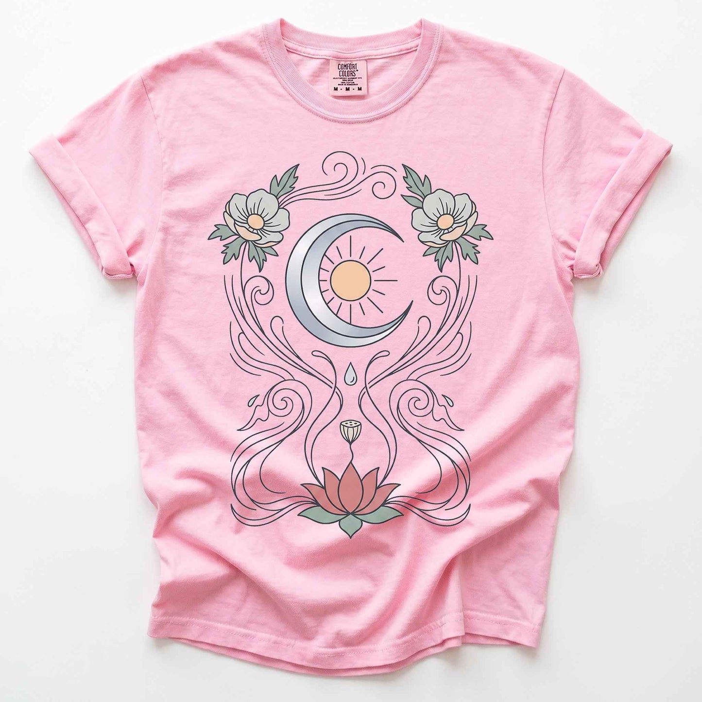 Art Nouveau Lotus Vintage Washed T-Shirt