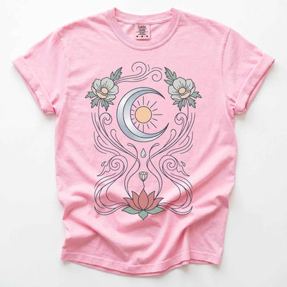Art Nouveau Lotus Vintage Washed T-Shirt