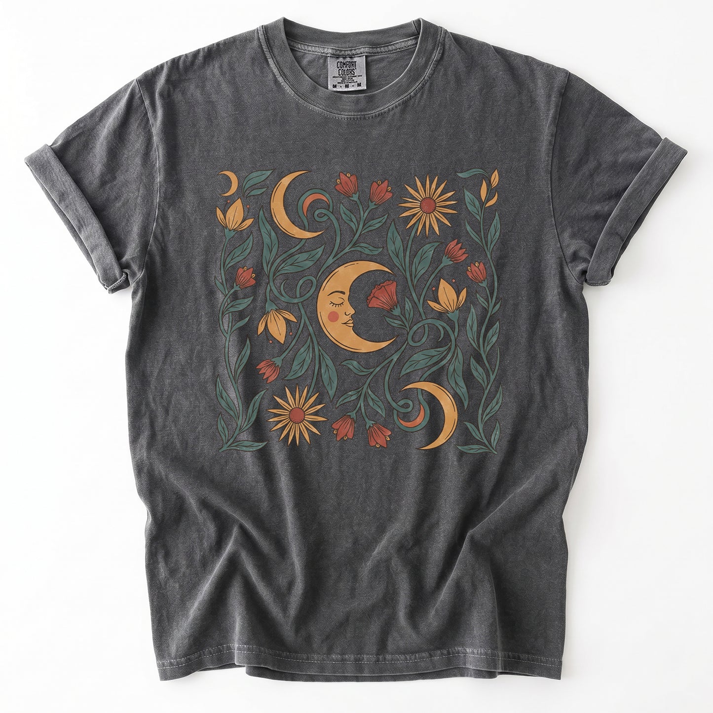 Moon Flowers Vintage Washed T-Shirt