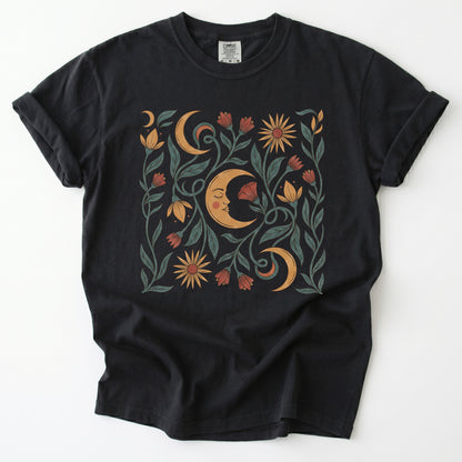 Moon Flowers Vintage Washed T-Shirt