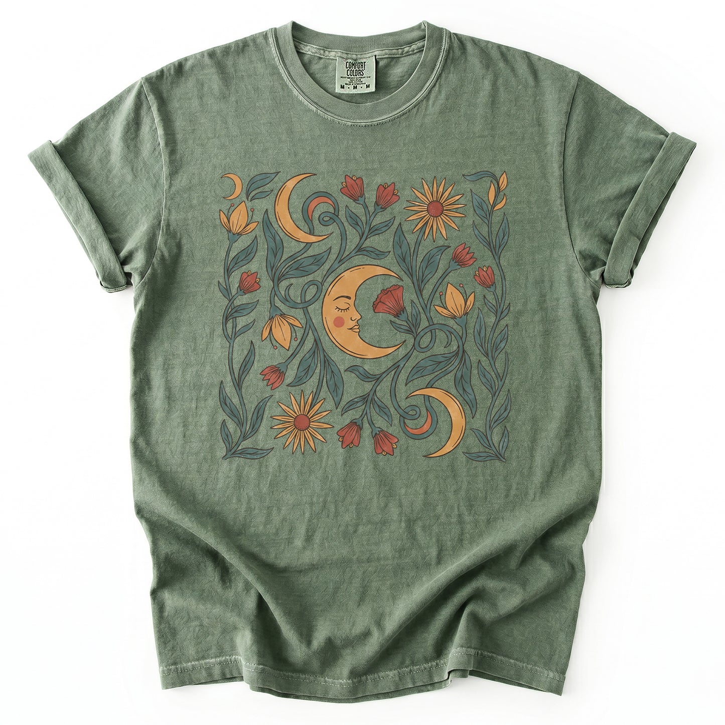 Moon Flowers Vintage Washed T-Shirt