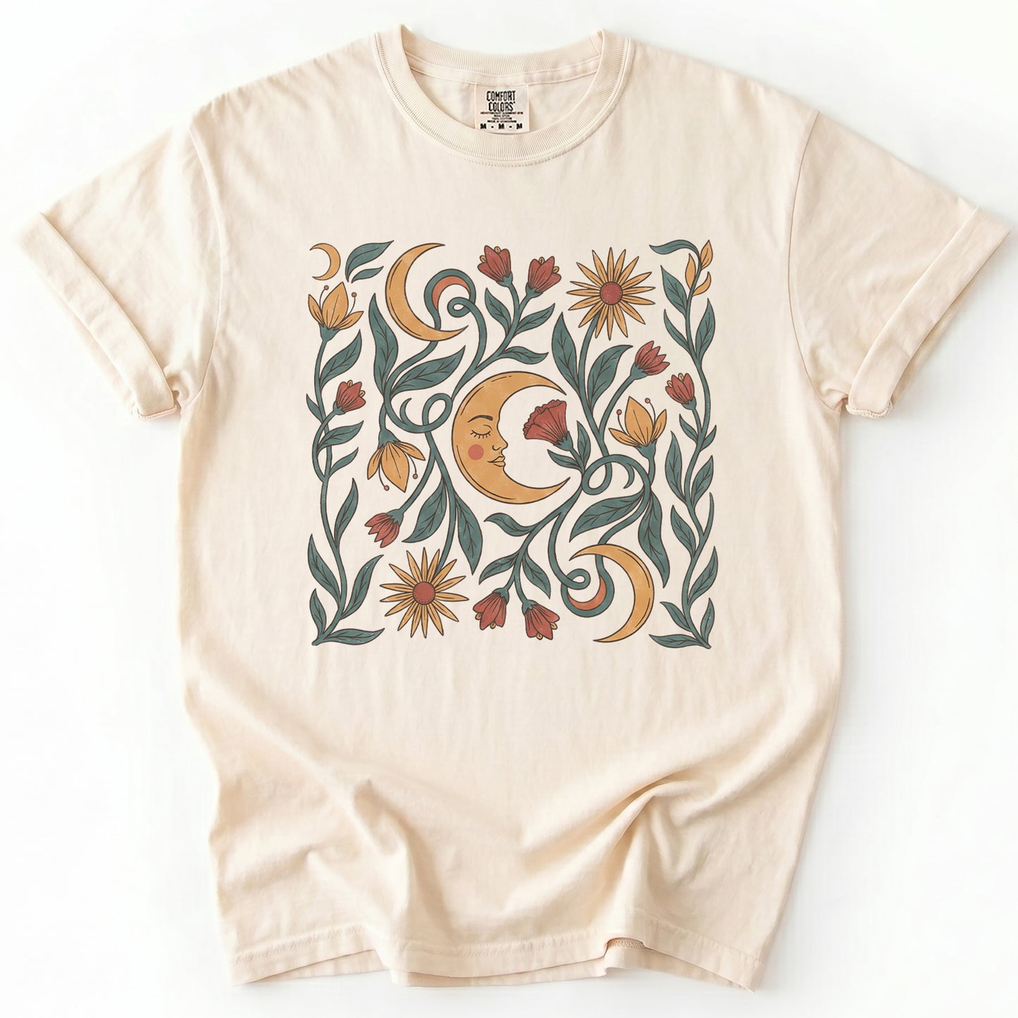 Moon Flowers Vintage Washed T-Shirt