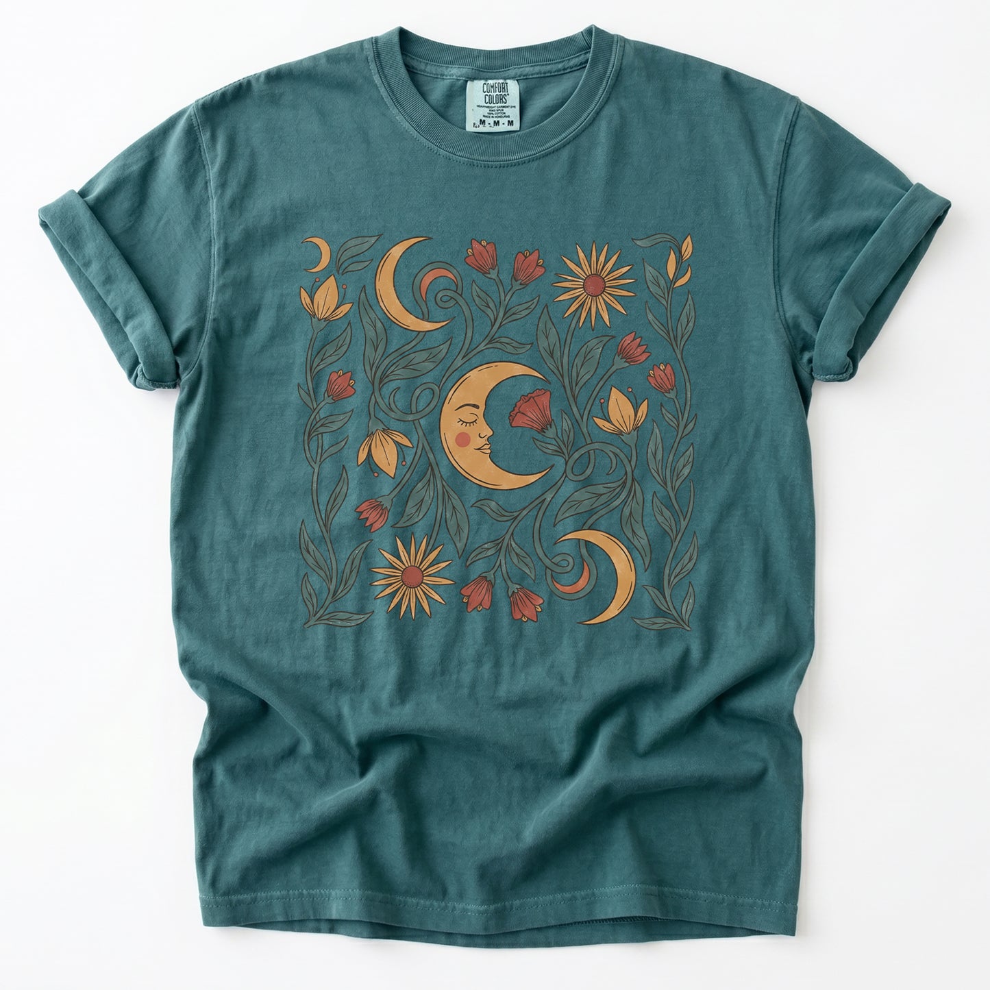 Moon Flowers Vintage Washed T-Shirt