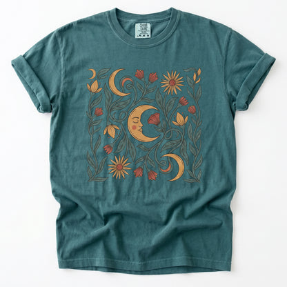 Moon Flowers Vintage Washed T-Shirt