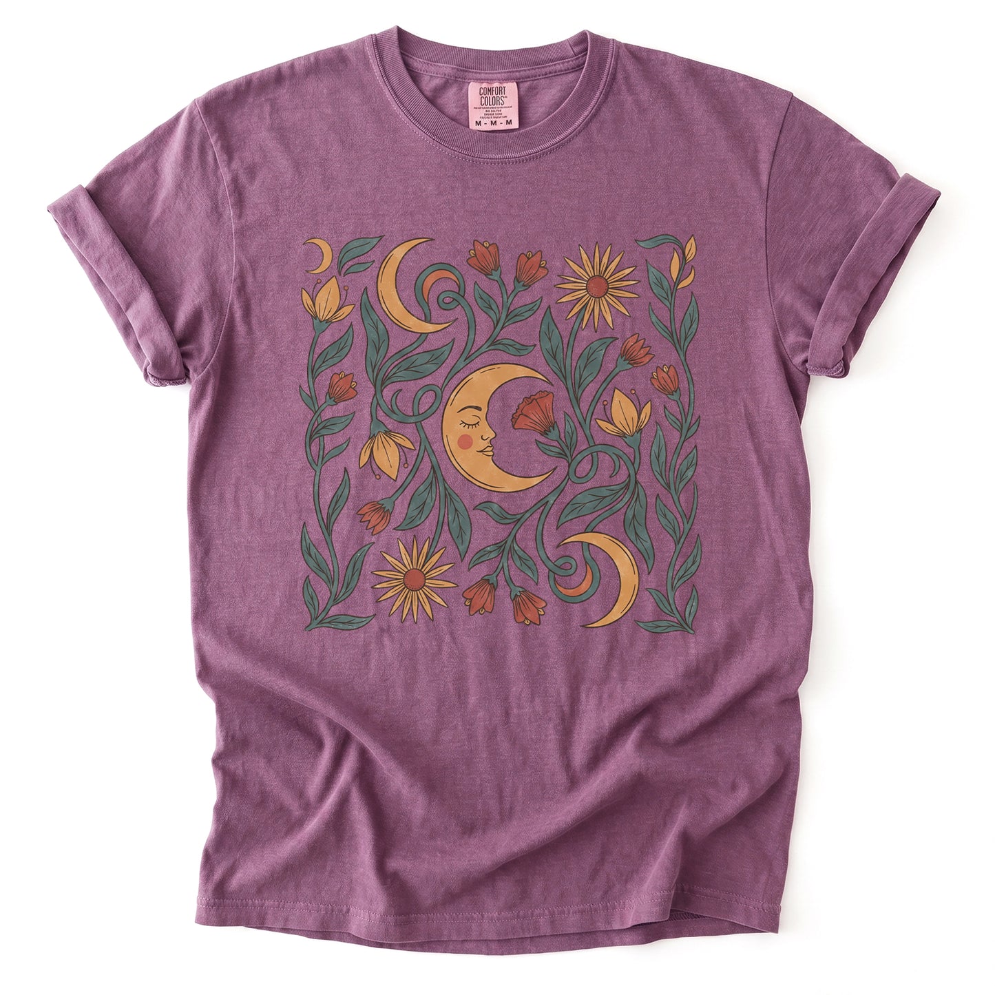 Moon Flowers Vintage Washed T-Shirt