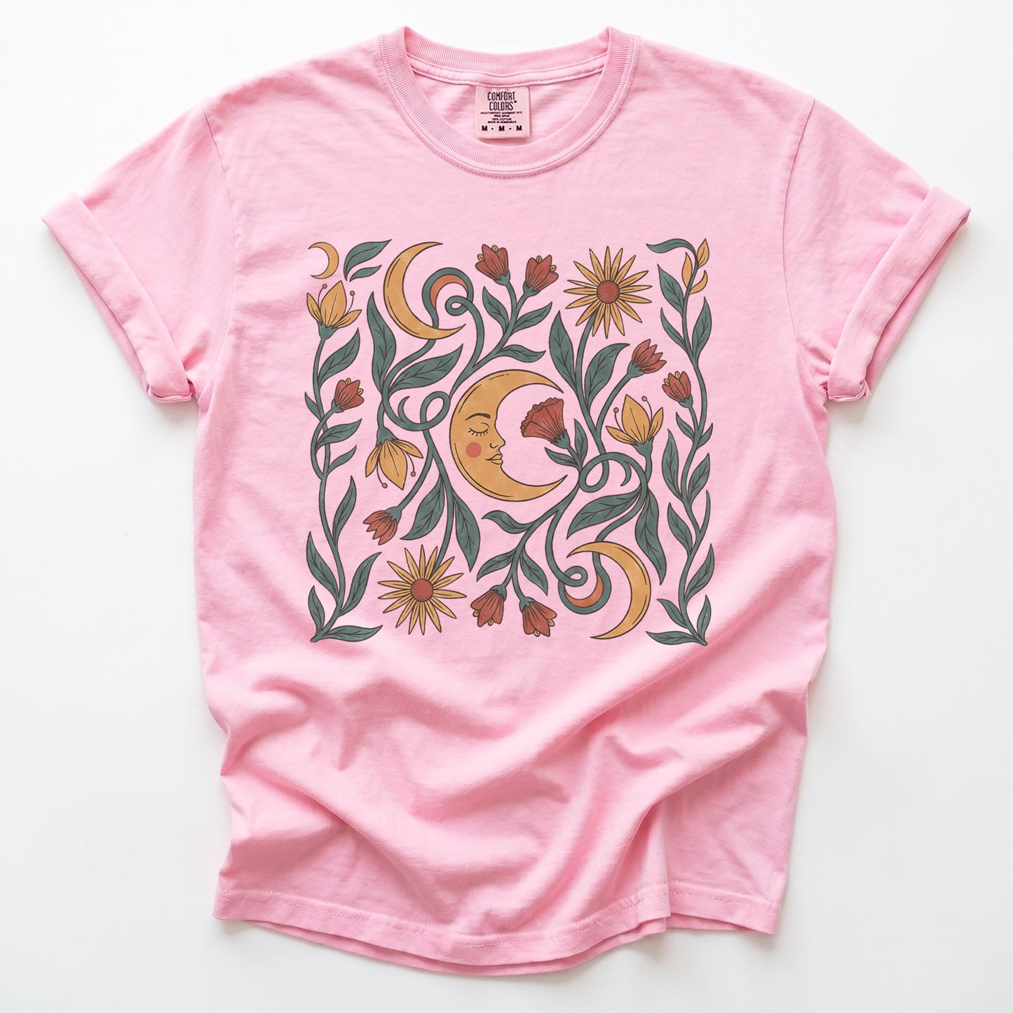 Moon Flowers Vintage Washed T-Shirt