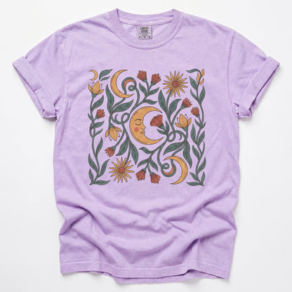 Moon Flowers Vintage Washed T-Shirt