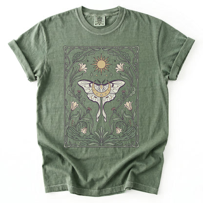 Art Nouveau Moth Vintage Washed T-Shirt