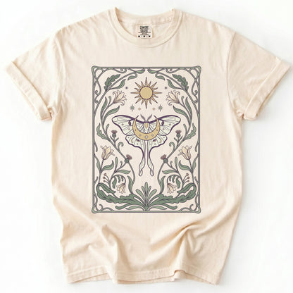 Art Nouveau Moth Vintage Washed T-Shirt