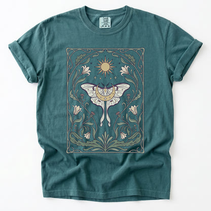 Art Nouveau Moth Vintage Washed T-Shirt