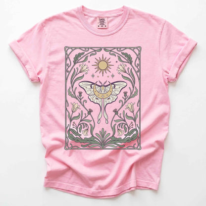 Art Nouveau Moth Vintage Washed T-Shirt