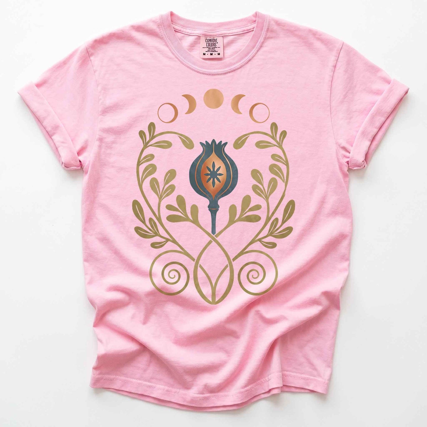 Art Nouveau Celestial Poppy Pod Heavyweight T-Shirt
