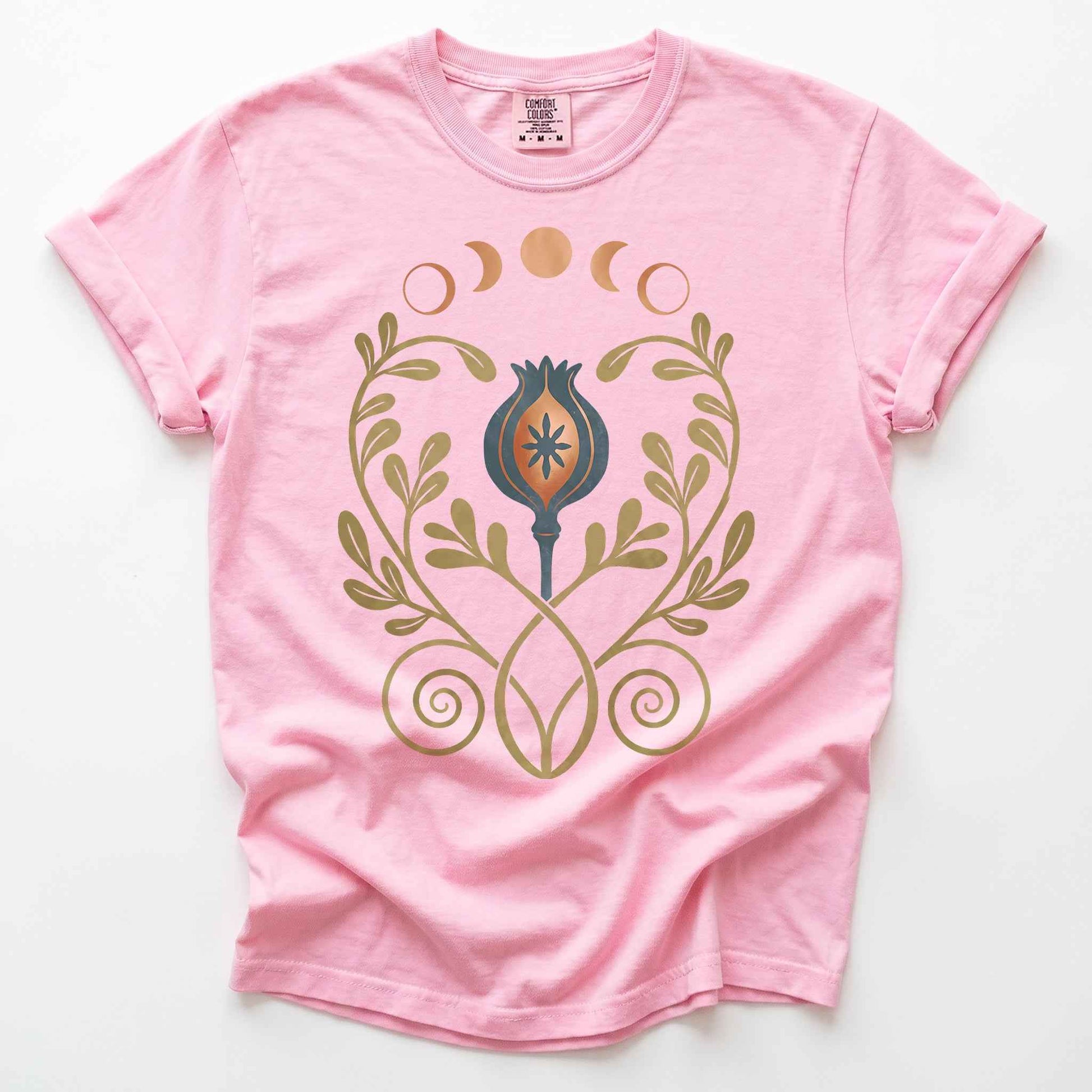 Art Nouveau Celestial Poppy Pod Heavyweight T-Shirt